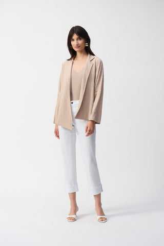 Seersucker Asymmetrical Boxy Jacket