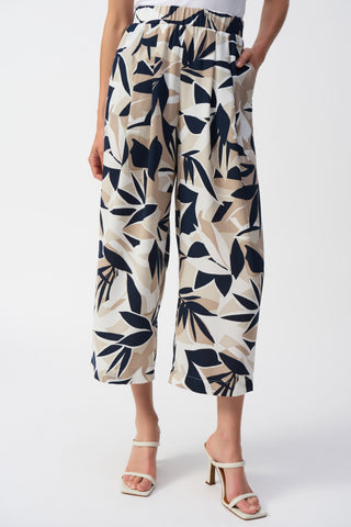 Gauze Tropical Print Culotte Pants