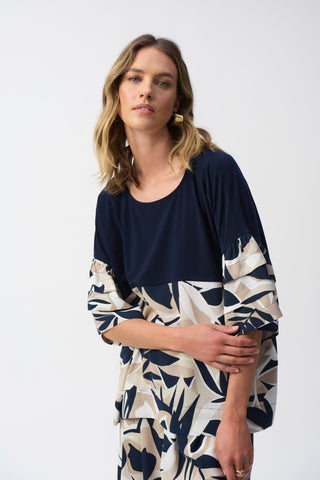 Silky Knit Tropical Print Boxy Top