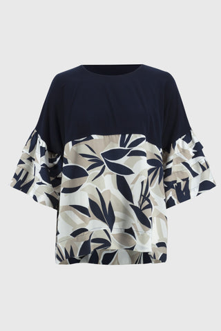 Silky Knit Tropical Print Boxy Top