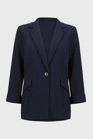 Seersucker Straight Blazer