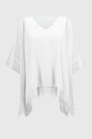 Chiffon And Silky Knit Poncho Top