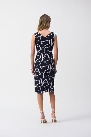 Silky Knit Geometric Print Sheath Dress