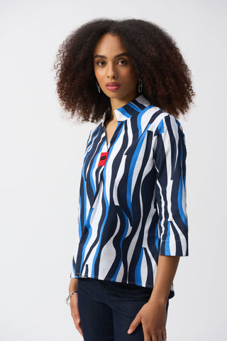 Woven Abstract Print Trapeze Top