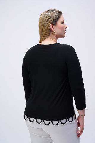 Silky Knit Loop Detail Fitted Top