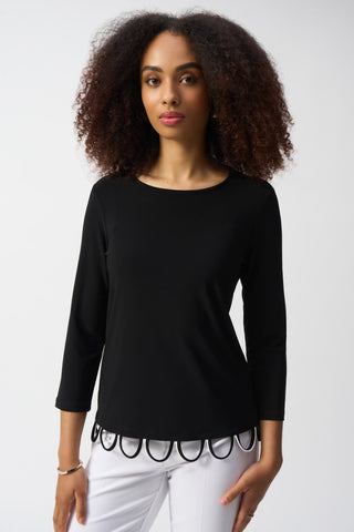 Silky Knit Loop Detail Fitted Top