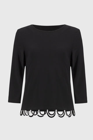 Silky Knit Loop Detail Fitted Top