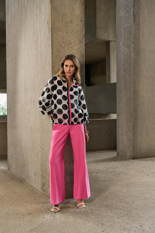 Lux Twill Pull-On Wide-Leg Pants