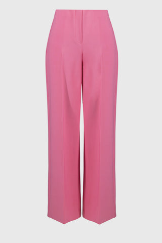 Lux Twill Pull-On Wide-Leg Pants