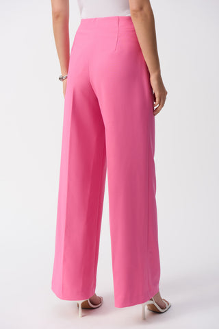 Lux Twill Pull-On Wide-Leg Pants