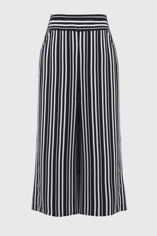 Woven Stripe Print Culotte Pants