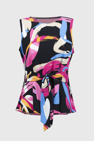 Woven Abstract Print Fit and Flare Top