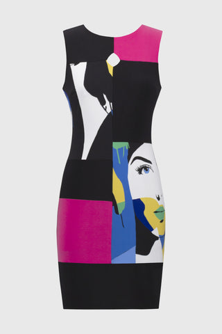 Silky Knit Color Block Sheath Dress