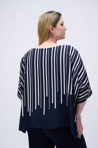 Georgette Abstract Print Poncho Top