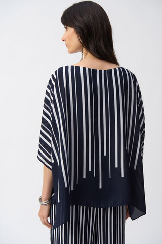 Georgette Abstract Print Poncho Top