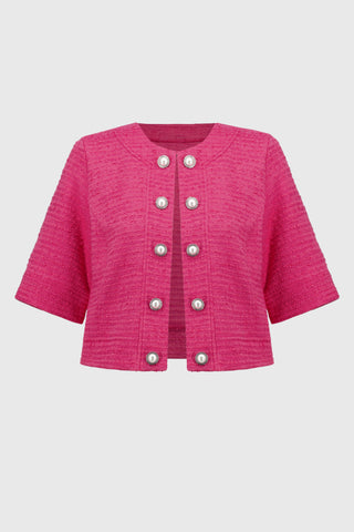 Bouclé-Cropped-Jacket-With-Decorative-Buttons