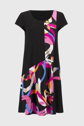 Abstract Print Trapeze Dress