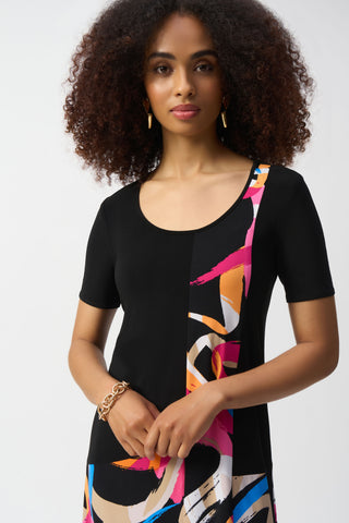 Abstract Print Trapeze Dress