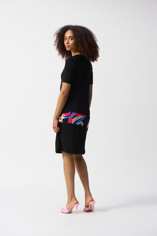 Abstract Print Trapeze Dress