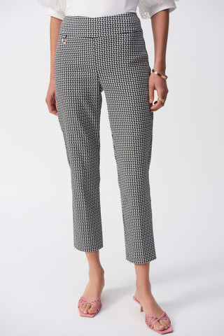 Geometric Jacquard Crop Pull-on Pants