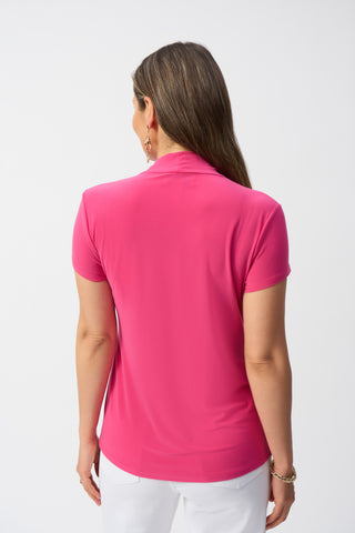 Draped Neckline Straight Top