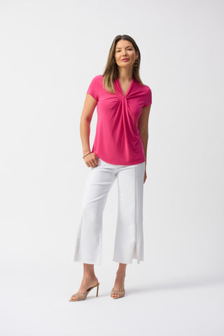 Draped Neckline Straight Top