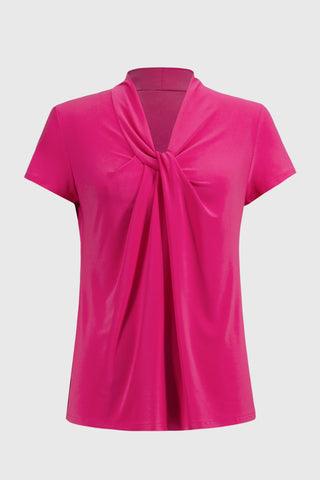 Draped Neckline Straight Top