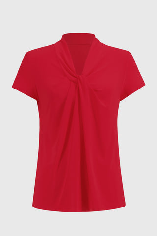 Draped Neckline Straight Top