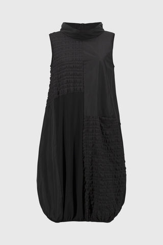 Bubble Jacquard Sleeveless Cocoon Dress