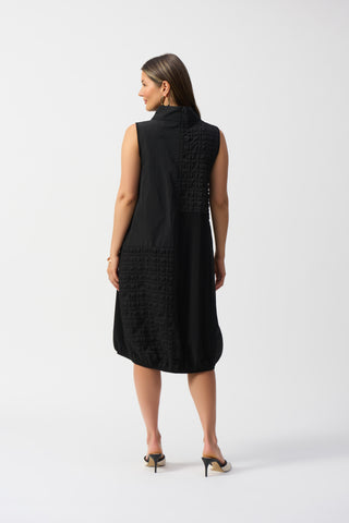 Bubble Jacquard Sleeveless Cocoon Dress