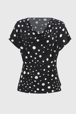 Dot Print Short Sleeve Top