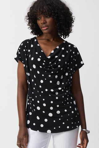 Dot Print Short Sleeve Top