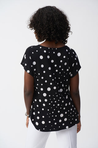 Dot Print Short Sleeve Top