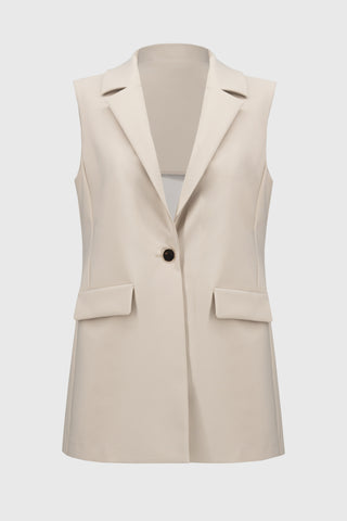 Lux Twill Fitted Sleeveless Vest