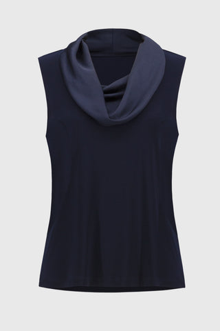 Cowl neck Satin Sleeveless Top