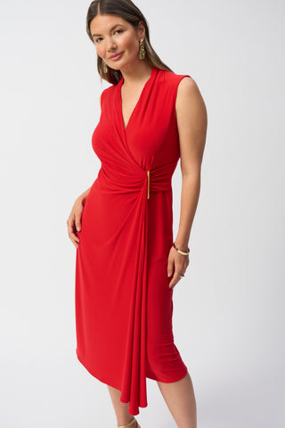 Sleeveless Wrap Dress With Embellishment