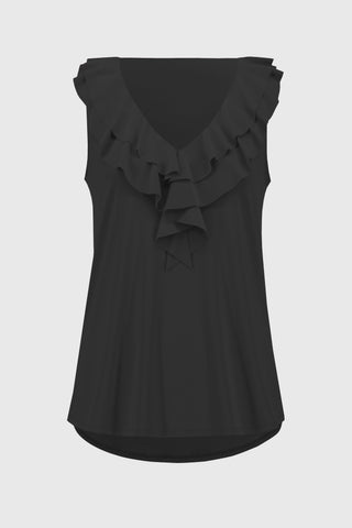 Sleeveless Tunic with Ruffles