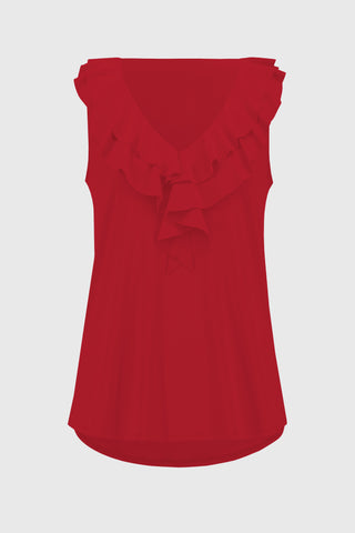 Sleeveless Tunic with Ruffles