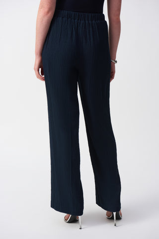 Seersucker Wide Leg Drawstring Pull-On Pants