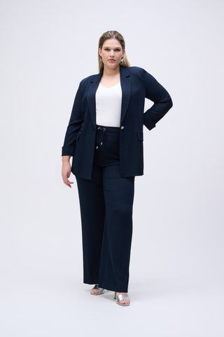 Seersucker Wide Leg Drawstring Pull-On Pants