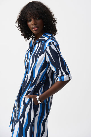 Stretch Poplin Trapeze Shirt Dress