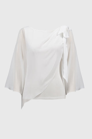 Chiffon and Silky Knit Poncho Top