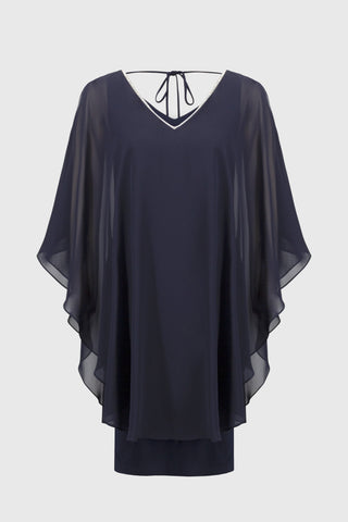 Signature Chiffon and Silky Knit Layered Dress