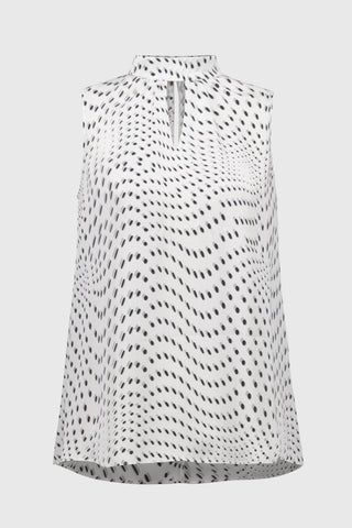 Signature Satin Dot Print Sleeveless Top