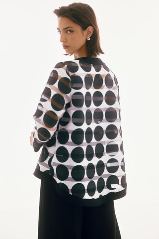 Signature Shadow Stripe Dot Print Swing Jacket