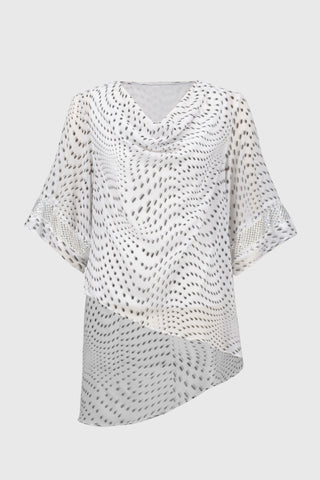 Signature Chiffon Dot Print Layered Top