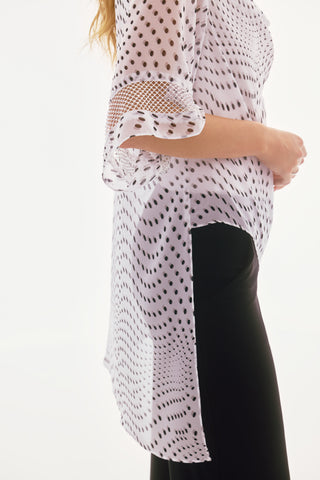 Signature Chiffon Dot Print Layered Top