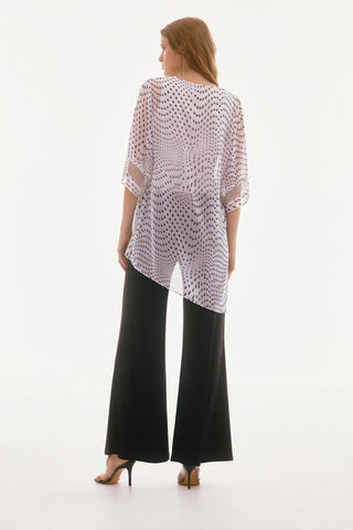 Signature Chiffon Dot Print Layered Top