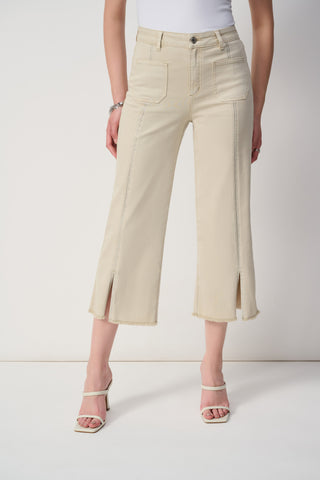 Gaucho Jeans With Embellished Front Seam