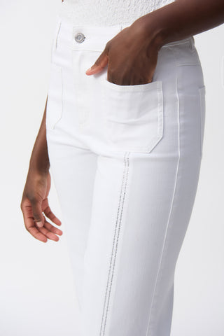 Gaucho Jeans With Embellished Front Seam